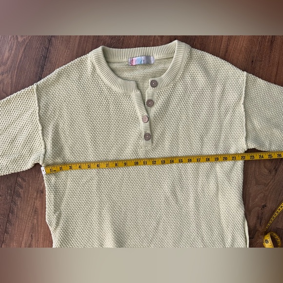 Free People Haliee XS lime Green Top Pants Sweater Set Comfy knit FP Beach - Picture 12 of 12